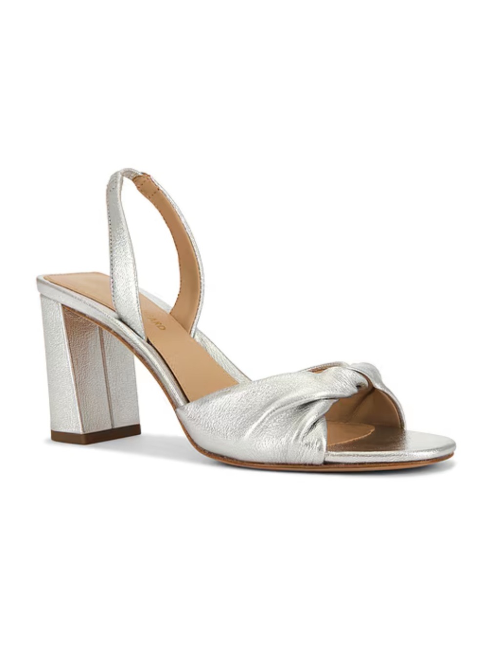 Veronica Beard Tullia Block Heels Silver Slingback shoes Knot front Revolve 9